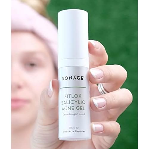 Sonage Zitlox Salicylic Acne Gel: Spot Treatment with Tea Tree Oil | Clears Acne Blemishes | Benzoyl Peroxide Alternative