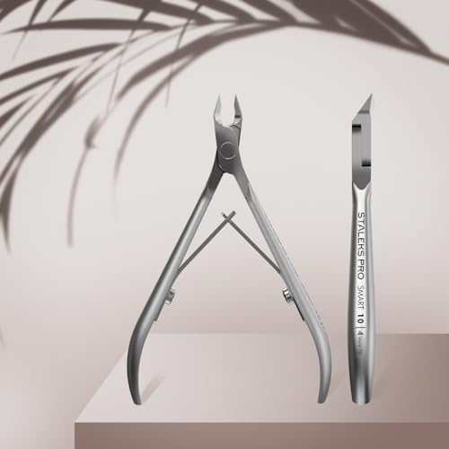 Staleks Pro SMART 10 Cuticle Nippers ? 4 mm Blades ? Satin Finish ? Stainless Steel ? Professional Skin Nippers for Classic Manicure & Hardware Use