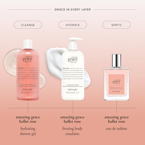 philosophy amazing grace ballet rose - dreamy & floral women's perfume - with notes of rose, lychee & musk