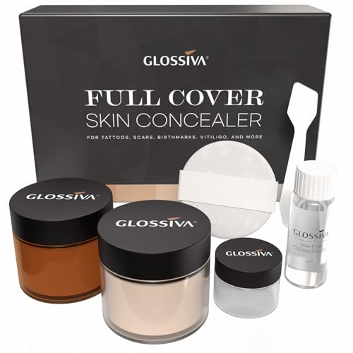 Tattoo Cover Up Makeup Waterproof Concealer For Dark Spots, Scars, Vitiligo, And More - 2x30ml - Use on Body, For Legs, for Men and Women (2x30ml)