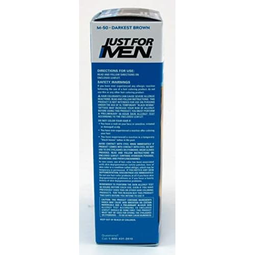 Just for Men Mustache & Beard #M-50 Darkest Brown Color Gel (Case of 6)