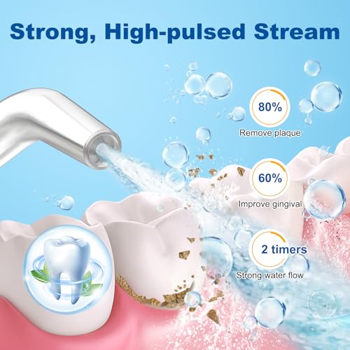 Water Flossers for Teeth, 300ML Cordless Oral Irrigator Rechargeable Dental Flosser Picks with 5 Modes 5 Jet Tips,IPX7 Waterproof Teeth Cleaner for Braces Gum Care, Home Travel Use