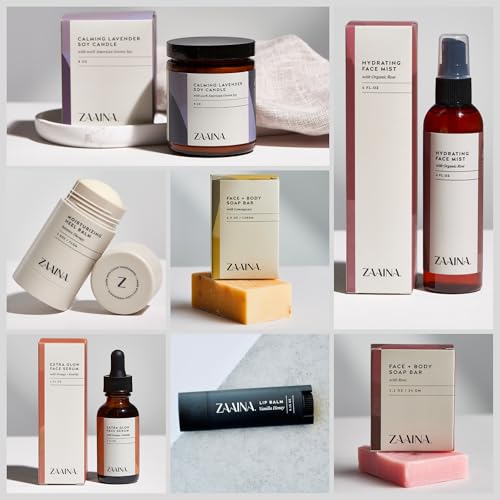 ZAAINA Spa Gift Set for Her - Relaxation Spa Kit for Women, Pampering At Home Bath and Body Self Care Spa Package, Luxury Spa Birthday Gifts for Women (PREMIUM Spa Set w/ Candle)