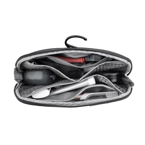 Peak Design Small Wash Pouch, Black, Weatherproof Travel Toiletry Bag, Upright or Hanging Toiletry Kit with Pockets, Magnetic Toothbrush Pocket, Wide UltraZip Opening, Toiletry Bag for Men and Women