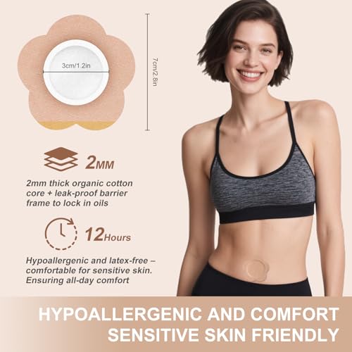 Castor Oil Patches for Belly Button, 100PCS Castor Oil Pack Wraps Organic Cotton Self-Adhesive Castors Oils Pack Anti Leakage Disposable Pads Portable & Breathable No Wash (Oil Not Included)