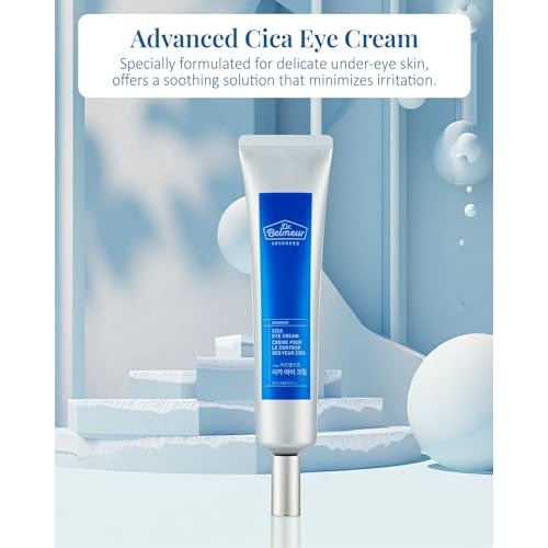 DR. BELMEUR Advanced CICA Eye Cream (0.9fl oz) - Gentle Eye Care for Delicate Skin. Korean Skin Care by LG Beauty. Ceramide, Centella Asiatica, Pro-Retinol.