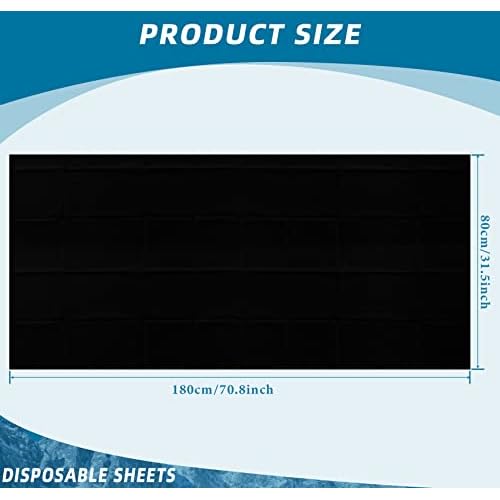 Tatuo 50 Pieces 31 x 70 Inches Disposable Bed Sheets Bed Cover Massage Table Sheet Non-woven Fabric for Spa, Lash, Beauty Salon, Waxing, Hotels(Black)