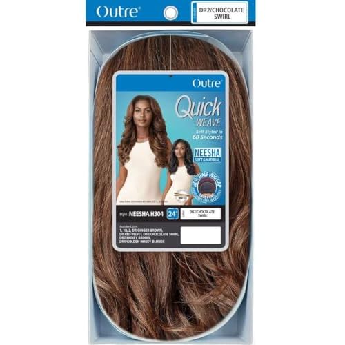 Outre Synthetic Quick Weave Half Wig - NEESHA H304 (Color:1 Jet Black)