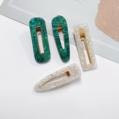 12 Pieces Acrylic Resin Marble Hair Clips Set, Decorative Pearls Hair Barrettes Sweet Decorative Bobby Pins Hairpin Headwear Hair Accessories Headwear for Women and Girls¡¦
