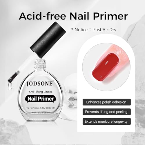 JODSONE 2Pcs 16.5ml Nail Dehydrate And Nail Primer For U V Gels Superior Bonding Professional Salons Set DIY Art Design Long Lasting Gift