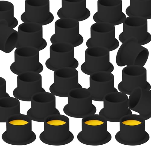 KVM 200pcs Tattoo Ink Cup Blue Disposable Silicone Tattoo Pigment Cup Eyebrow Eyeliner Lip Color Pigment Cup Tattoo Pigment Holder (Black)