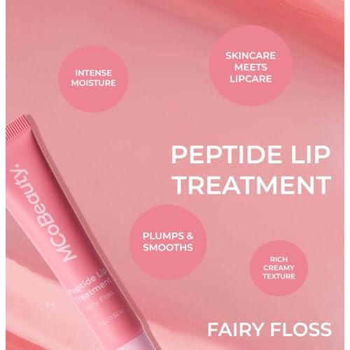 MCoBeauty - Peptide Treatment - High Gloss Lip Plumper with Peptides and Shea Butter - Sheer Pink Shade - Plumps and Smooths - Softens Appearance of Dry Lips - Stocking Stuffers
