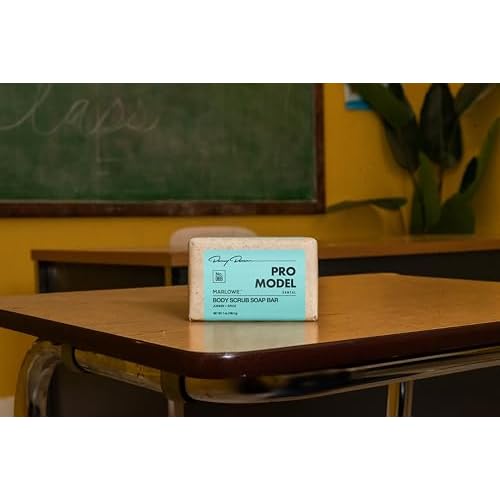 MARLOWE. No. 069 Body Scrub Soap Bar 7 Oz (3 bars), Pro Model Body Exfoliator Bar Soap with Pumice, Apricot Seed Powder, Shea Butter & Olive Oil, Amber + Spice Santal Scent