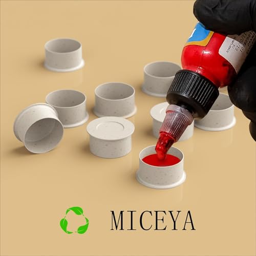 200pcs Medium Tattoo Ink Caps for Holding Tattoo Ink and Pigment - Disposable Biodegradable Tattoo Ink cups for Tattoo Permanent Makeup - Professional Tattoo Supply