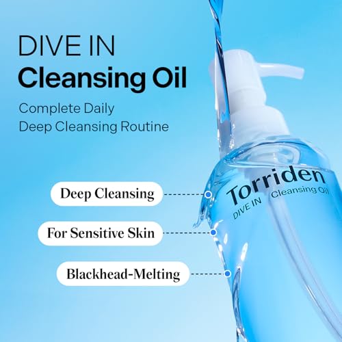 Torriden DIVE IN Cleansing Oil 200ml (6.76 fl.oz.) | Makeup Blackhead Remover | Hydrating Deep Facial Cleanser for All and Sensitive Skin | Hyaluronic Acid, Panthenol, Allantoin | Korean Skin Care