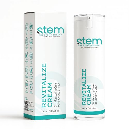 STEM Natural Intelligence Revitalize Cream, Facial Moisturizer, Luxury Skin Care, Face Moisturizer for Women, Peptides Serum, Antioxidant Support, Face Mask & Cream, 1oz Bottle