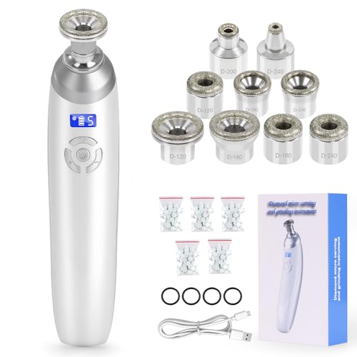Beauty Star Upgraded Cordless Diamond Micro-dermabrasion Machine, Portable Crystal Tips Tool for Facial Skin Care, Face Pore Vacuum Glow Devices Kit, Home Use Microderm Equipment