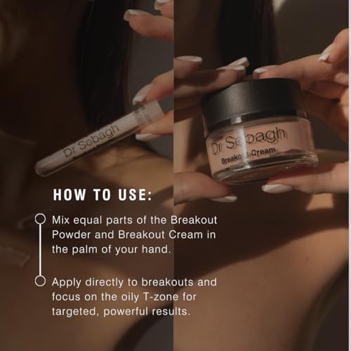 Dr Sebagh Complete Breakout Solution for Oily Skin - 1 x Balancing Cream (1.7 fl oz.) & 5 x Spot Treatment Powders (0.07 oz.) | Award-Winning | Rapid & Effective Results for Blemish-Prone or Oily Skin