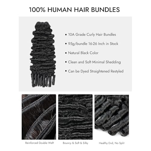 Wiggins Burmese Curly Bundles Human Hair 16 18 20 Deep Curly Human Hair 3 Bundles Water Wave Unprocessed Weft Extensions For Black Women Natural Black
