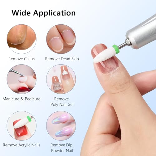 13PCS Nail Drill Bits Set, 3/32¡± Professional Nail Drill Bits, Tungsten Carbide Ceramic Efile Cuticle Remover Bits with Brush, Brocas para u?as for Home Salon Nail Manicure