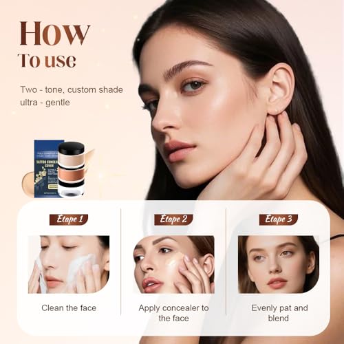 Tattoo Cover Up Makeup Waterproof Concealer.2025 New Two Color Full Coverage Concealer for Scars & Spots,Long Lasting Conceal Foundation Invisible Skin Makeup Tool (Concealer Set/2pcs)