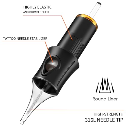 20 Pcs 1209RL Tattoo Cartridge Needles - #12 Standard Round Liner Tattoo Needles Pro Sterilization and Safety for Tattoo Pen