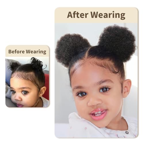 isheeny Natural Black Hairpieces 6inch Ponytail Extension Human Hair 1 PIECES Stunning Medium Afro Puff Ponytail For Preschool Girls, Naturally Curled For A Youthful & Charming Appeal