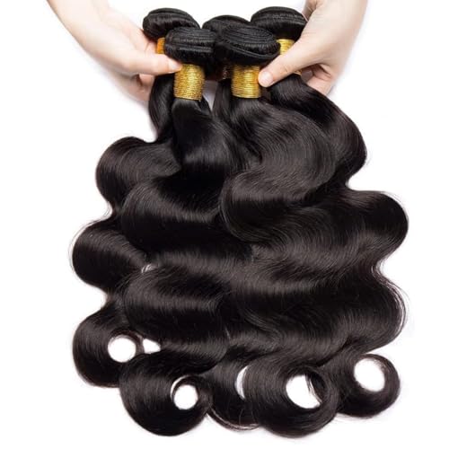 Human Hair Bundles 12A Body Wave Bundles Human Hair Unprocessed Brazilian Virgin 3 Bundle Weave Extensions Natural Black Color 20 22 24 Inch Bundles