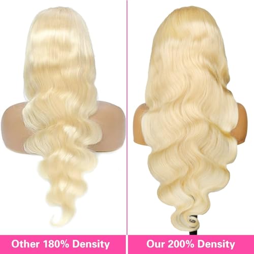 613 HD Lace Frontal Wig 32 Inch Full & Thick 13x6 Body Wave HD Lace 613 Blonde Wig 200 Density Human Hair Glueless Pre Plucked 613 Colored Human Hair Wigs With Baby Hair for Women