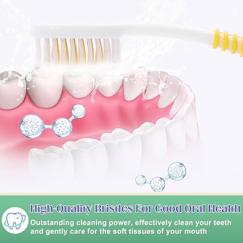50 Pcs Toothbrush Bulk Disposable, Travel Toothbrushes Pack, Soft Bristle Individually Wrapped and Good Cleaning for Kids, Adult and The Elderly. Suitable for Hotel, Travel, Home, Donated