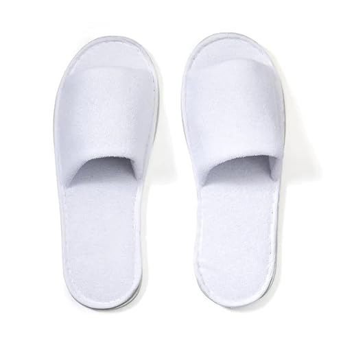 World Amenities | Premium Spa Slippers Bulk Unisex | Open Toe, Individually Wrapped | Hotel Slippers Travel Amenities Ultra Soft, Disposable Guest Slippers