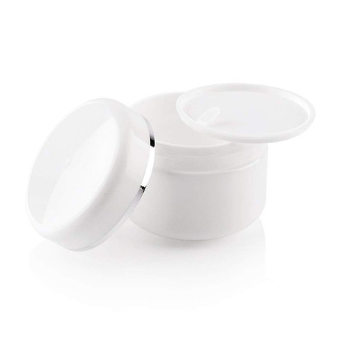 XINGZI 6PCS White 8 Oz (250ml) Cosmetic Jars with Liners and Dome Lids Empty Refillable Face Cream Lip Balm Lotion Bottles Plastic Storage containers for Household Use