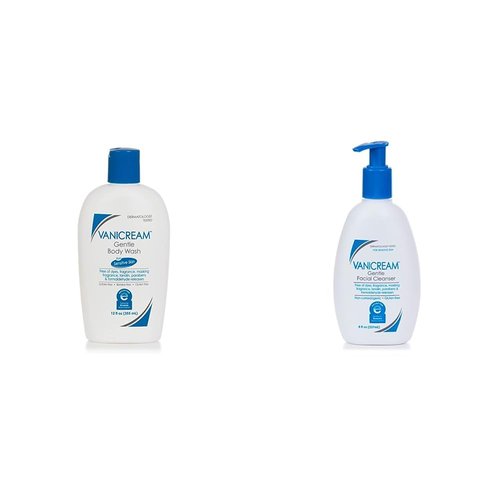 Vanicream Gentle Body Wash | 12 Ounce & Gentle Facial Cleanser with Pump Dispenser - 8 fl oz - Formulated Without Common Irritants for Those with Sensitive Skin
