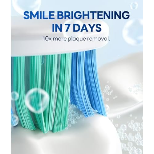 Bymore 8 Replacement Heads Electric Toothbrush for Kids, Ultra Clean Rechargeable Sonic Toothbrush Portable - Sky Blue