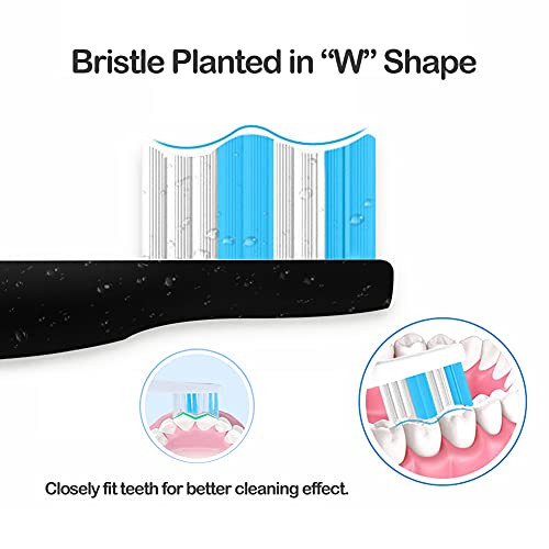 Compatible with TEETHEORY Electric Toothbrush Replacement Heads, for TEETHEORY Electric Toothbrush,Black