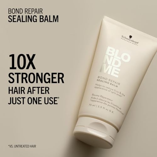 BlondMe Bond Repair Sealing Balm for Blonde Hair | Tame Split Ends & Reduce Frizz | Heat Protection | For Shiny, Smooth Blonde, Lightened, & Grey Hair, 2.5 Fl Oz