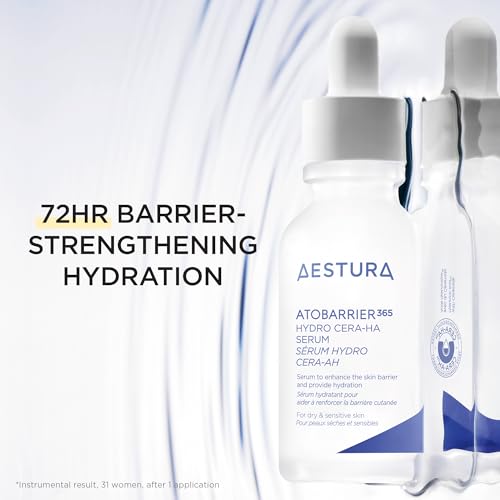 AESTURA ATOBARRIER365 Hydro CERA-HA Face Serum with Ceramide, Hyaluronic Acid, and Niacinamide for Skin Moisture Barrier Repair | Deep Hydration, Suitable for Dry & Sensitive Skin, 30ML / 1.01 fl.oz.
