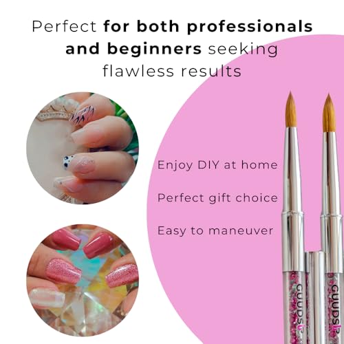 Acrylic Nail Art Brush ? Kolinsky Brush for Acrylic Application ? Ultra-Precise, Durable & No Shedding ? Perfect for Salon, DIY & Pro Use - Enhance Your Skills with GUUDSUP - Size 14