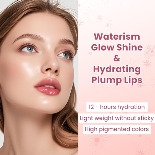 CATKIN Glossy Lip Balm Ultra Hydating Glow Lip Tinted Jelly Plump Melting Balm Shea Butter Repair Soothing For Dry Lips Dewy Finished 0.12 oz 2pcs Set 01