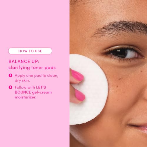 Evereden Balance Up Toner Pads for Face - Clean and Vegan Teen Water-Based Face Toner Pads with Green Tea, Chamomile, and White Tea for Oily and Pimple-Prone Skin - Balanced Skin & Clog-Free Pores