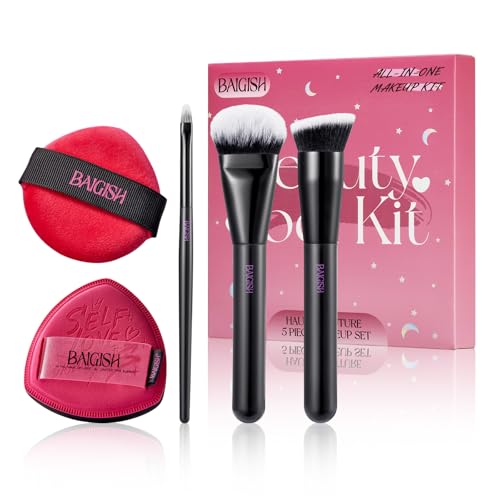 Makeup Brush Set Professional Foundation Brush for Foundation Powder Concealers Eye Shadows with 2 Makeup Sponge