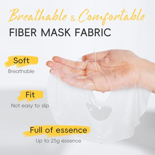 Sakura Face Mask Skin Care - Korean Face Mask Set Clean Pore, Hydrating, Facial Mask Sheet Masks Kit - Clay Mud Mask & Sleeping Mask, Hydrating Face Masks Day & Night Care (15Pack, Vitamin C 01)