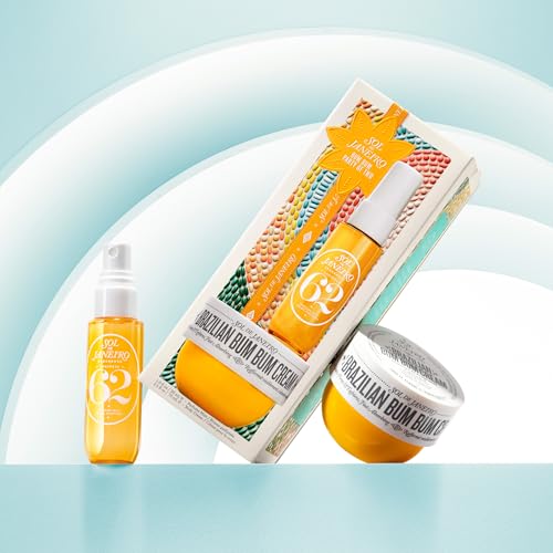 Sol de Janeiro Party of Two Beauty Gift Set | Travel Size Body Cream & Perfume Mist Minis | Limited Edition Holiday Set | $36 Value