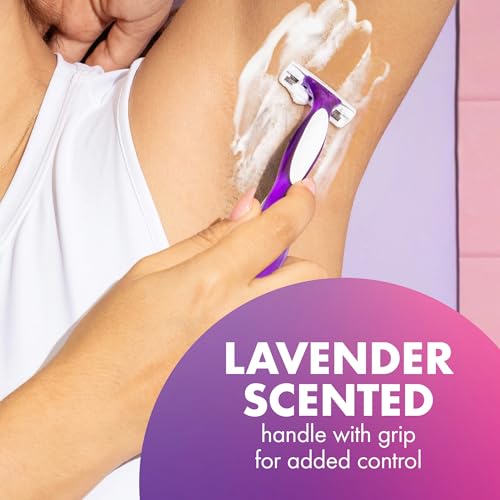 BIC Soleil 3 Scented Women¡¯s Disposable Razor, 3 Blades with a Moisture Strip For a Silky Shave, Assorted, 4 Piece Razor Set