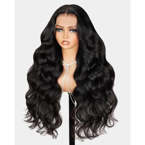 MEGALOOK 12A Body Wave Lace Front Wigs Human Hair Pre Plucked 13x4 HD Frontal Lace Wigs 220% Density Real Bleached Tiny Knots Human Hair Wig 20 Inch
