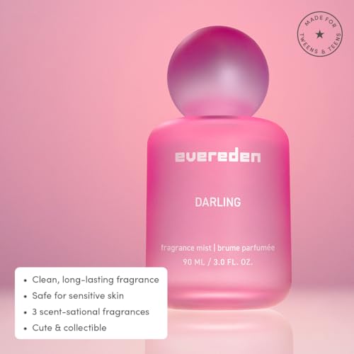 Evereden Fragrance Hair and Body Mist - Darling: Clean and Vegan Collectible Hair and Body Spray for Teen Girls - Amplify Your Self Expression with Iconic Scents in Aesthetic Bottles