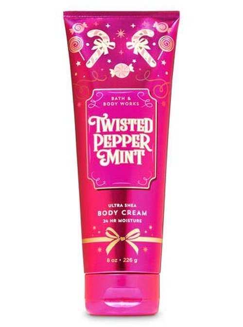 Bath and Body Works - Twisted Peppermint - Fine Fragrance Mist and Ultra Shea Body Cream - Full Size – Winter 2019