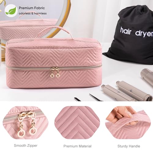 Hair Tools Travel Case with Black Hair Dryer Bag, Large Hair Tools Travel Carrying Case for Shark FlexStyle/SmoothStyle - Hair Air Wrap Dryer Storage Case Flat Curling Iron Travel Organizer