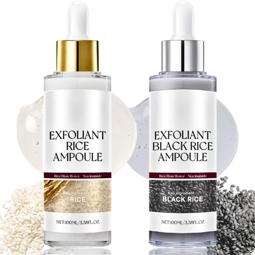 Black and White Rice Peeling - Soft Rice Exfoliating Face and Body Set, Gentle Peel, Pore Minimizing, Deep Hydration, for All Skin Types (2PCS)