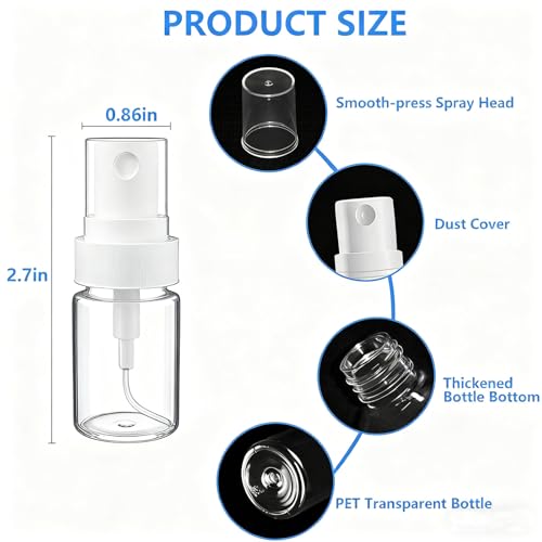 6 Pack 0.17 Oz (5ml) Mini Perfume Travel Refillable Bottles, Fine Mist Refillable Mini Perfume Atomizer, Empty Pump Container for Traveling and Outgoing